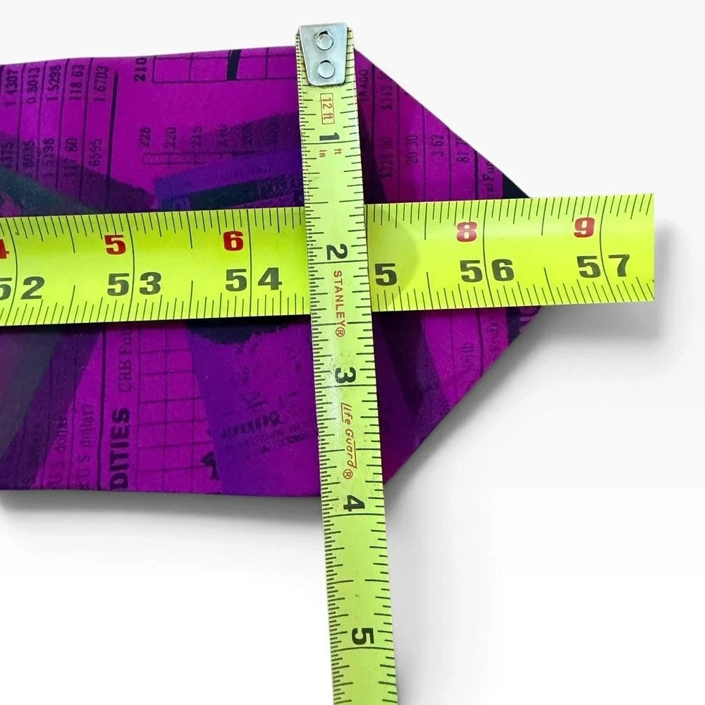 Flamingo Joe Mens Silk Tie Magenta Pink Currency Money Stock Market Finance USA